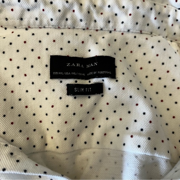 ZARA Man Cream Button Down Shirt in Swiss Dots Print - Picture 4 of 5